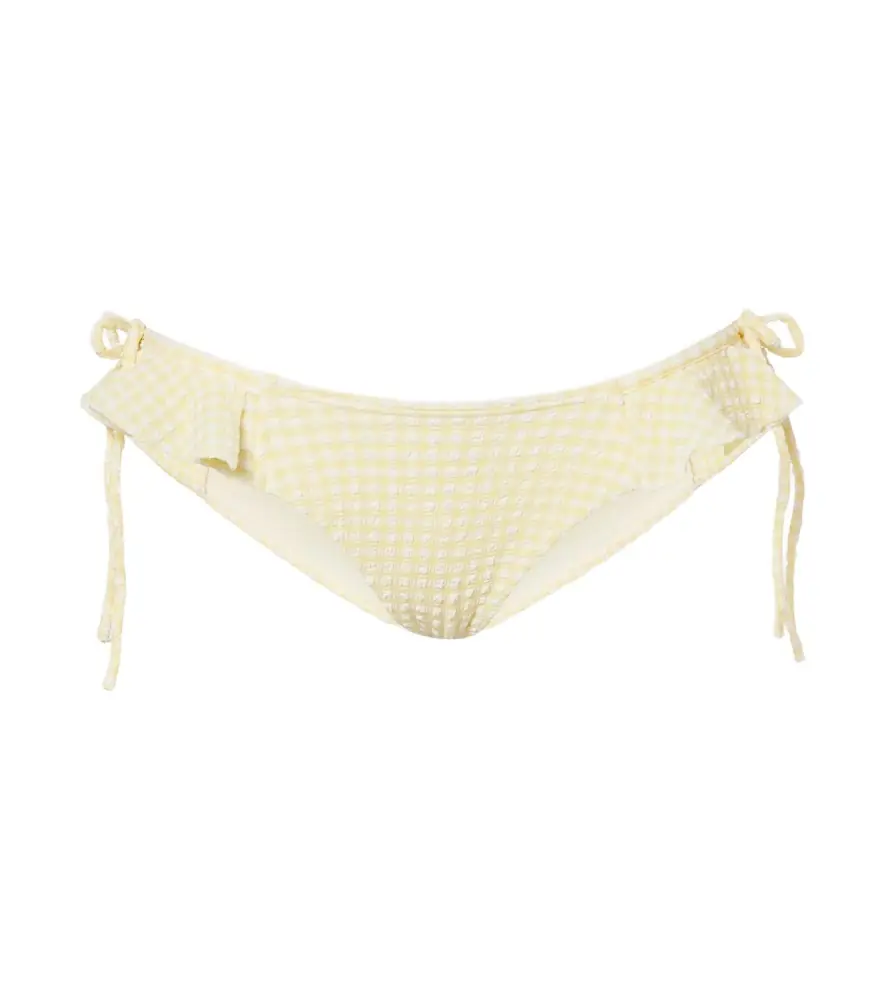 Montce Uno gingham ruffled bikini bottoms