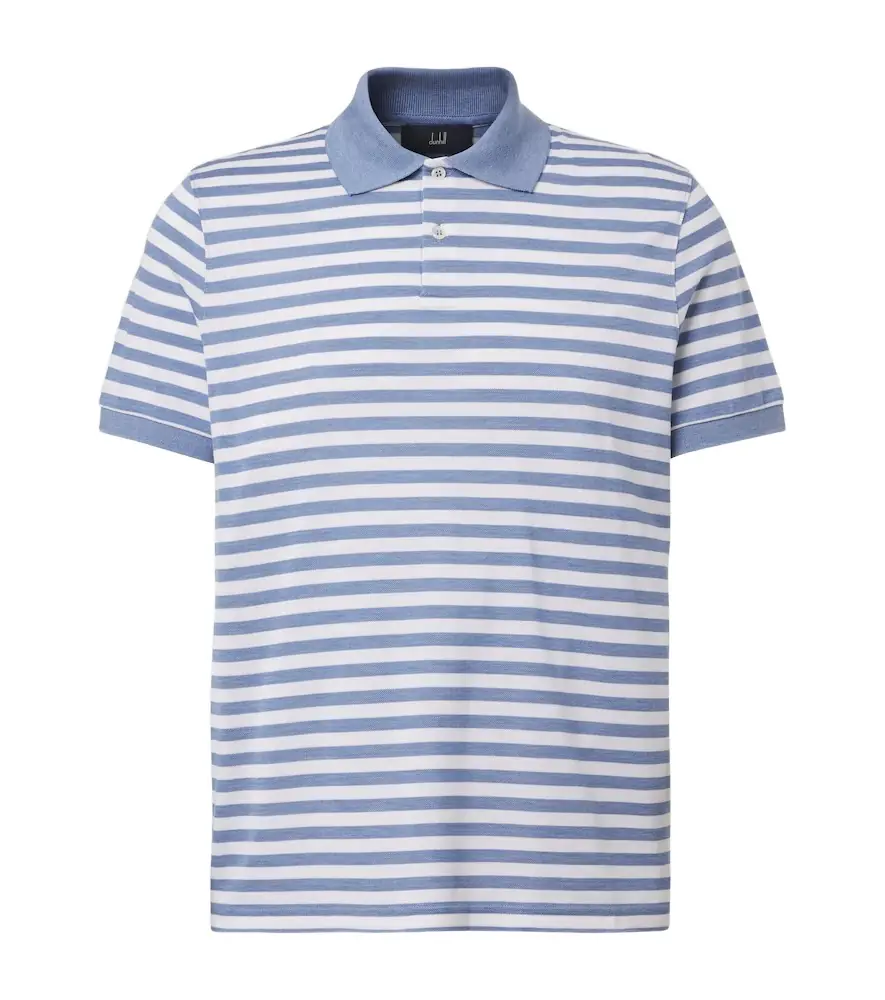 Dunhill Striped silk and cotton polo shirt