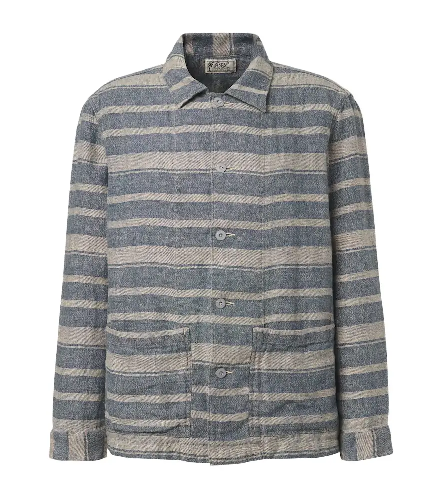 RRL Striped linen overshirt