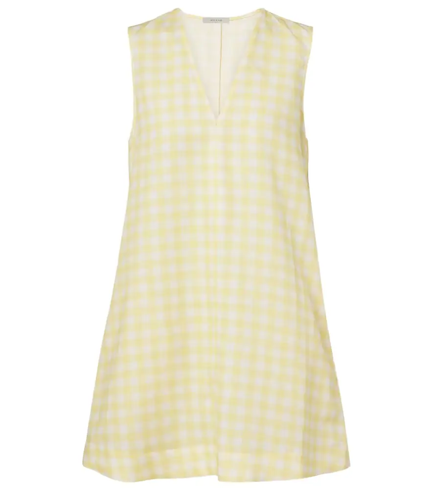 Asceno Gingham linen and cotton minidress