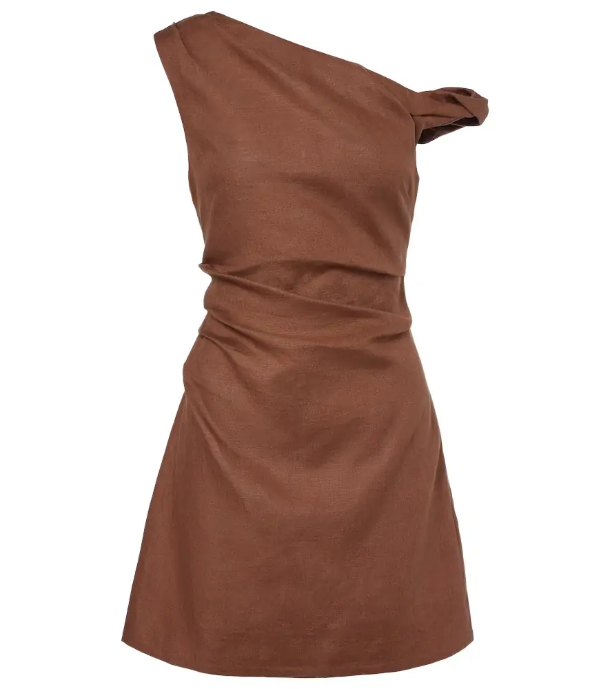 SIR Asymmetric linen minidress