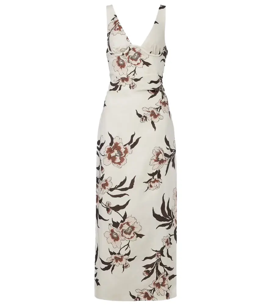 SIR Floral linen maxi dress