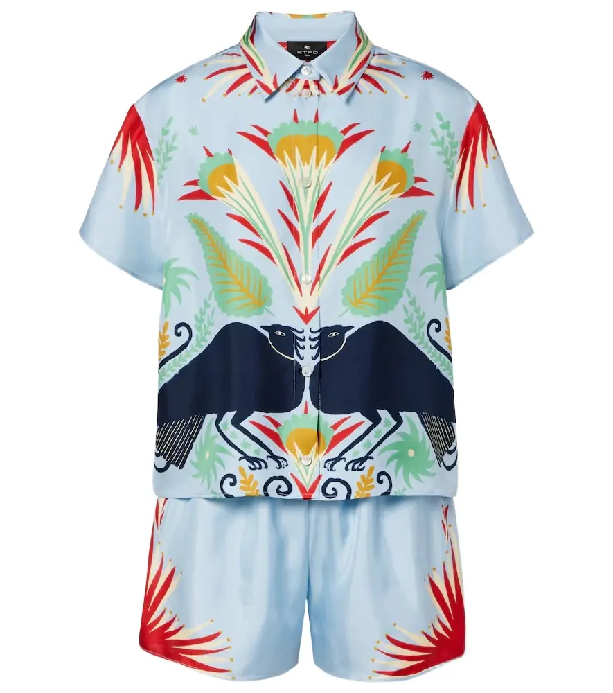 Etro Printed silk pajamas