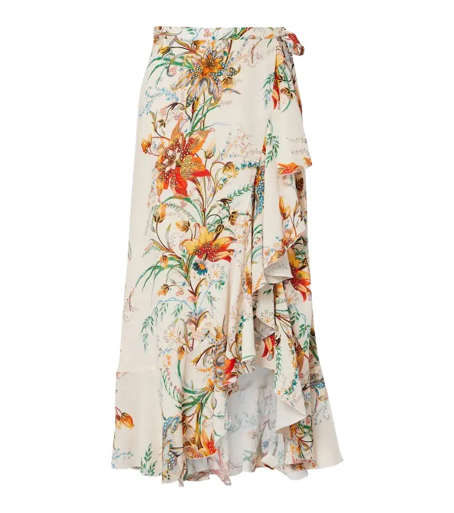 Etro Floral wrap skirt