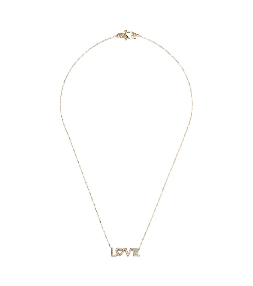 Sophie Bille Brahe Love 18kt gold necklace with diamonds