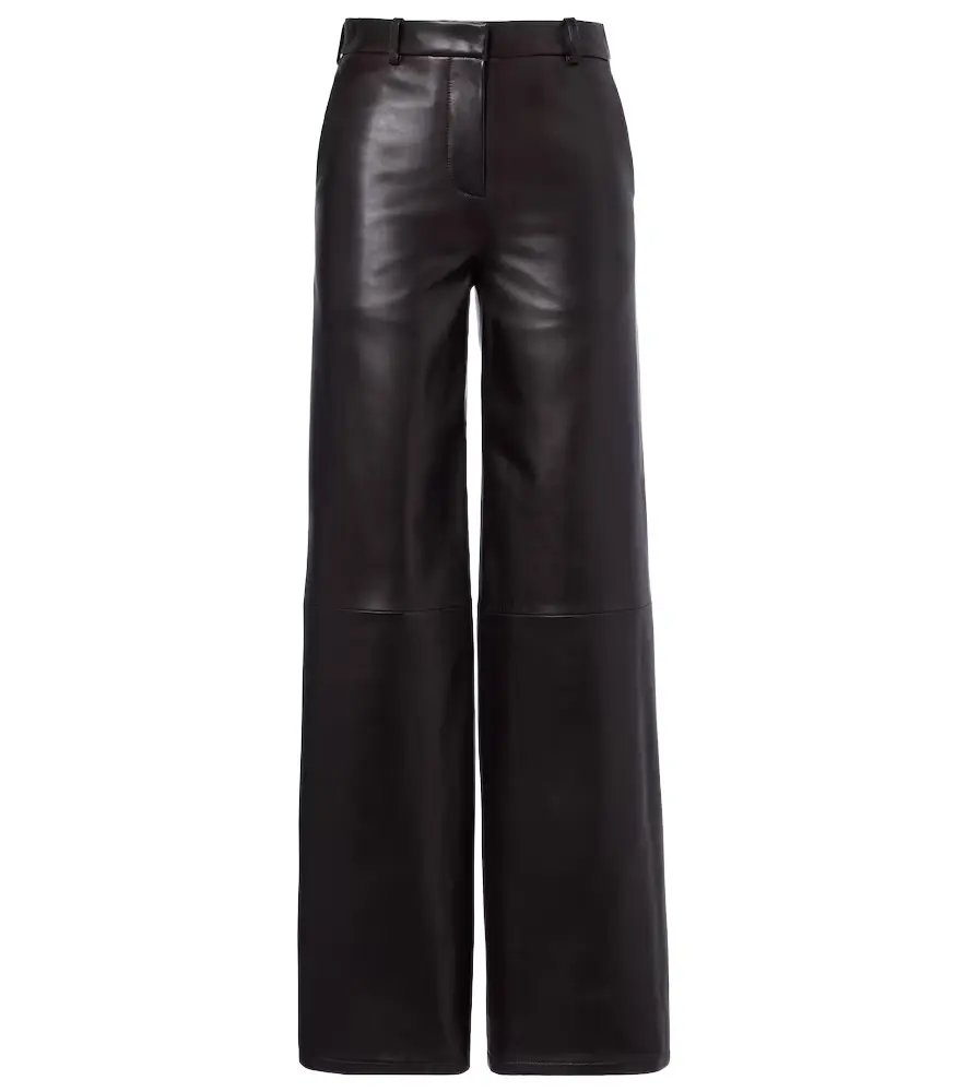 Nour Hammour Coda leather wide-leg pants