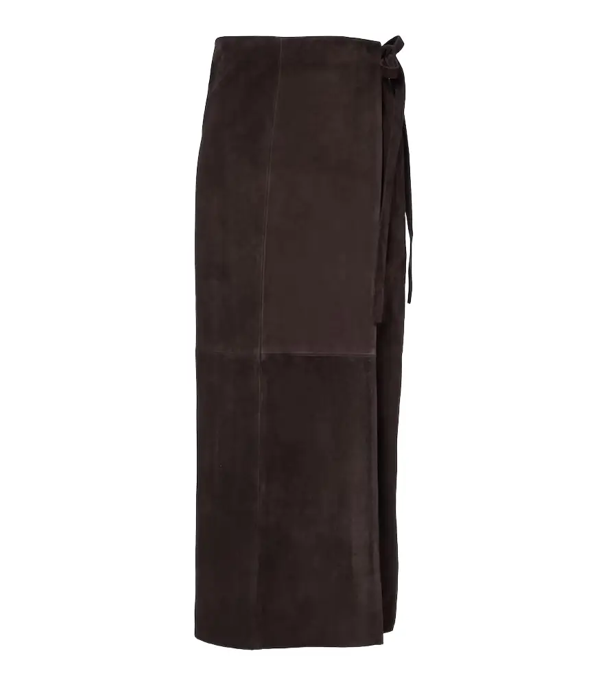 Nour Hammour Suede wrap skirt