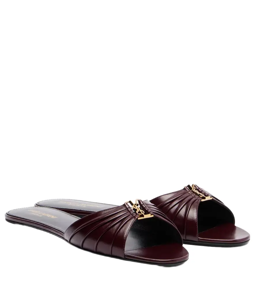 Saint Laurent Babylone leather slides