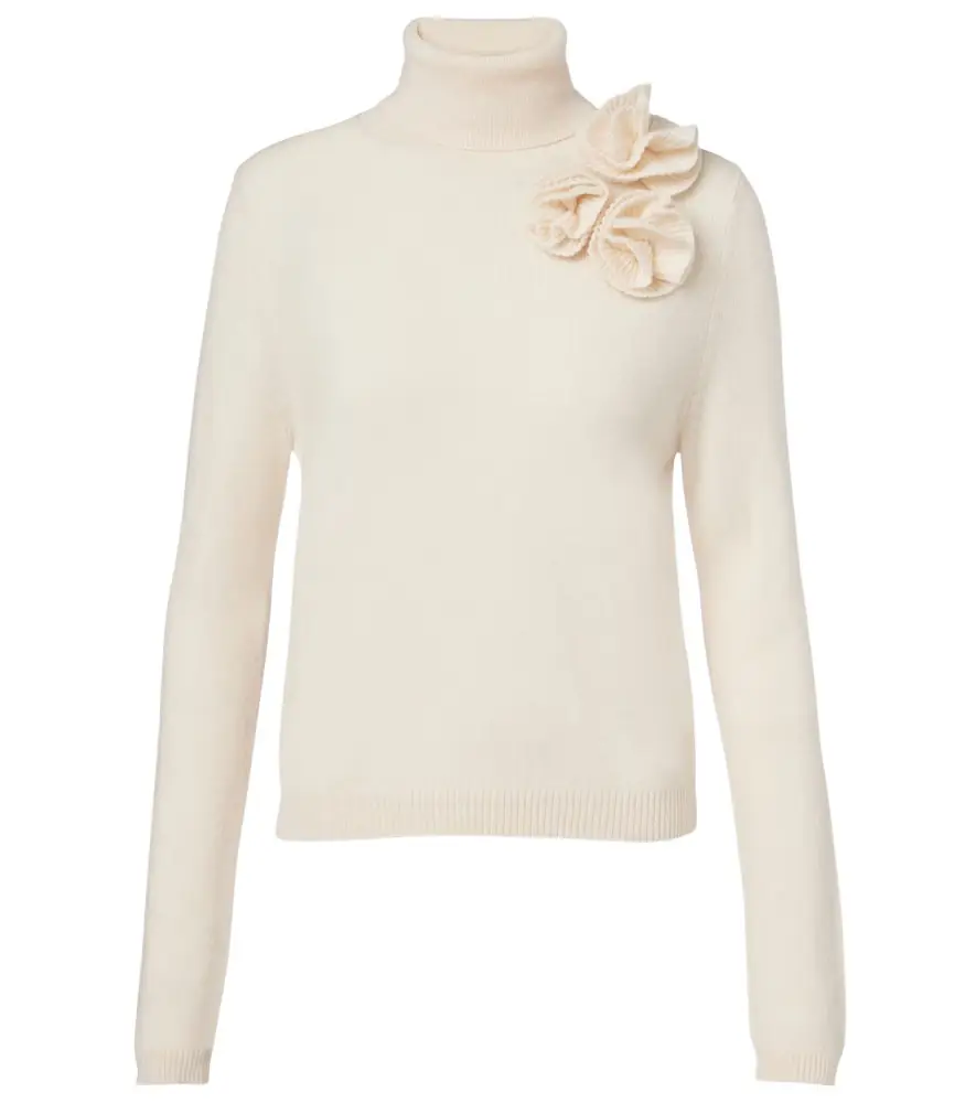 Jardin des Orangers Floral-appliqué wool and cashmere sweater