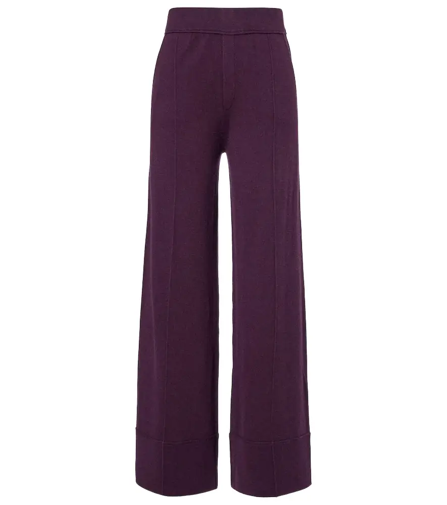 Jardin des Orangers Wool and cashmere wide-leg pants