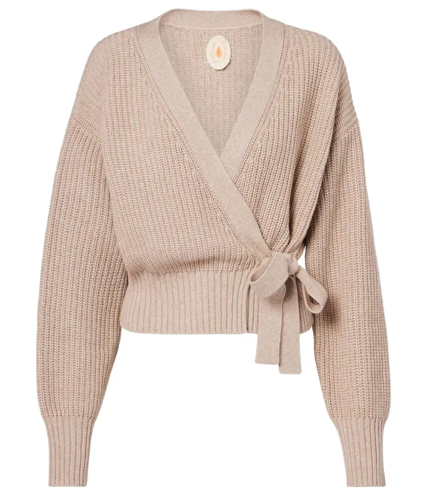Jardin des Orangers Cotton and cashmere wrap cardigan