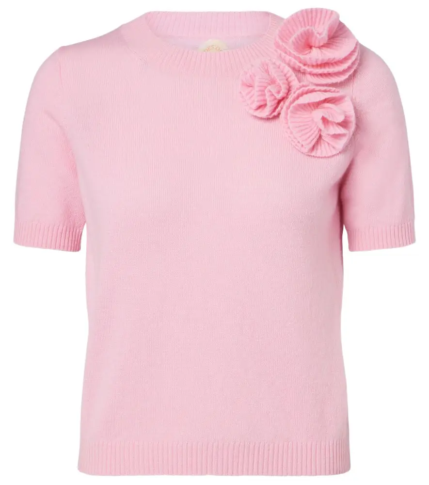 Jardin des Orangers Floral-appliqué wool and cashmere sweater