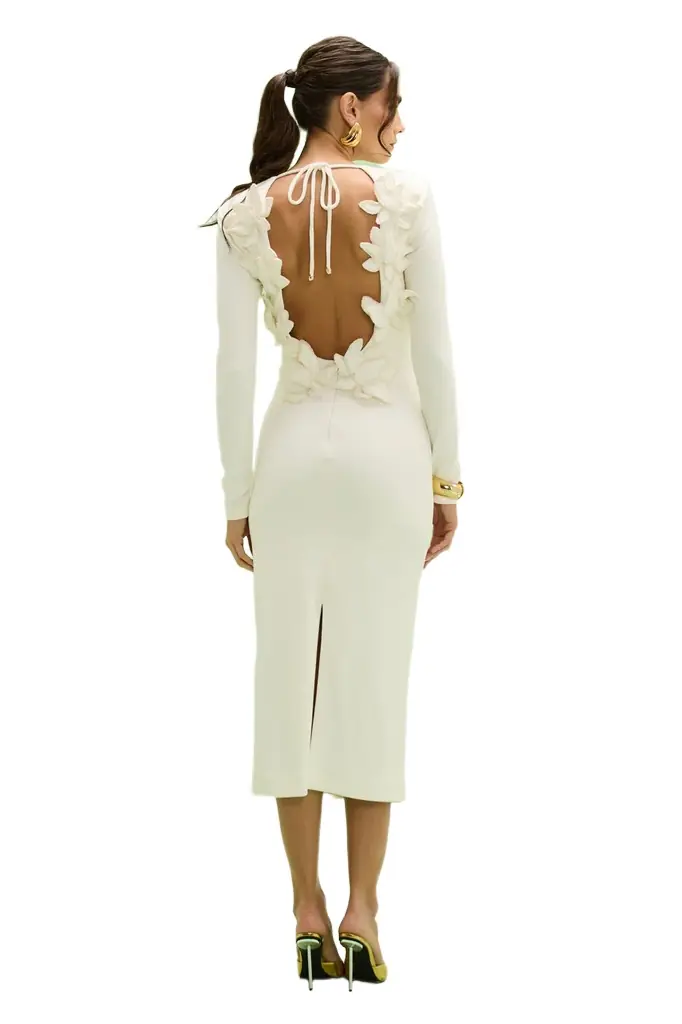 PatBo TAFFETA TARSILA FLOWERS MIDI DRESS