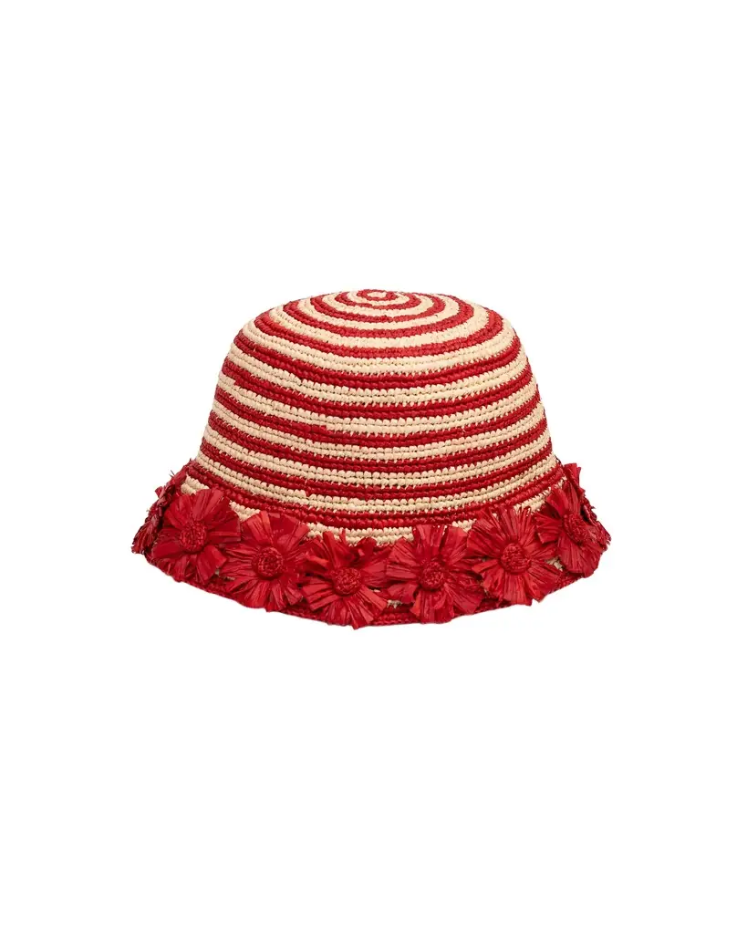 Aknvas The Allie raffia bucket hat in stripe