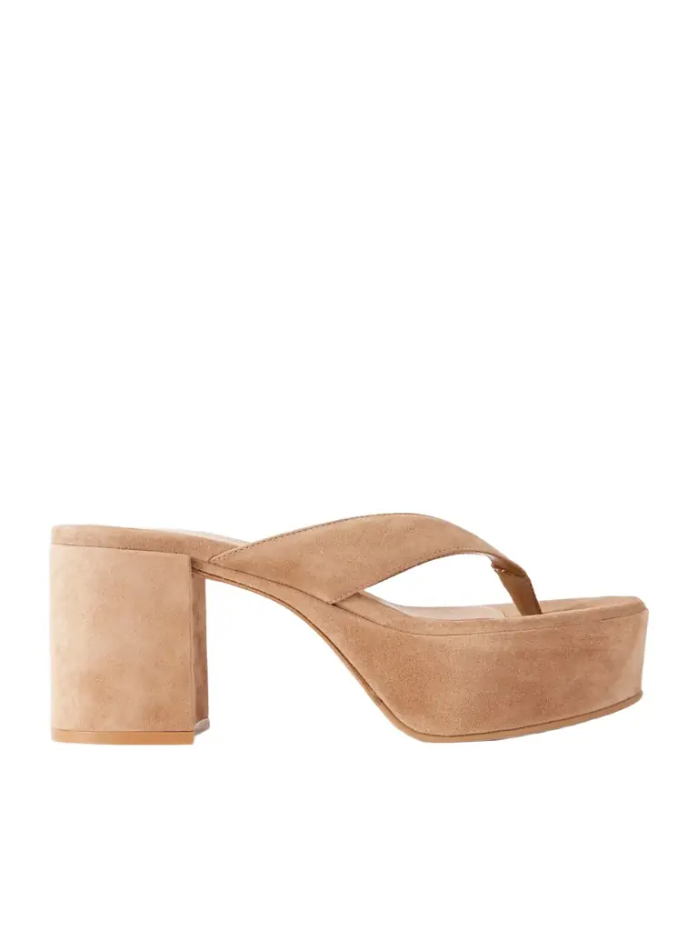 Gianvito Rossi 35 Suede Platform Thong Sandals