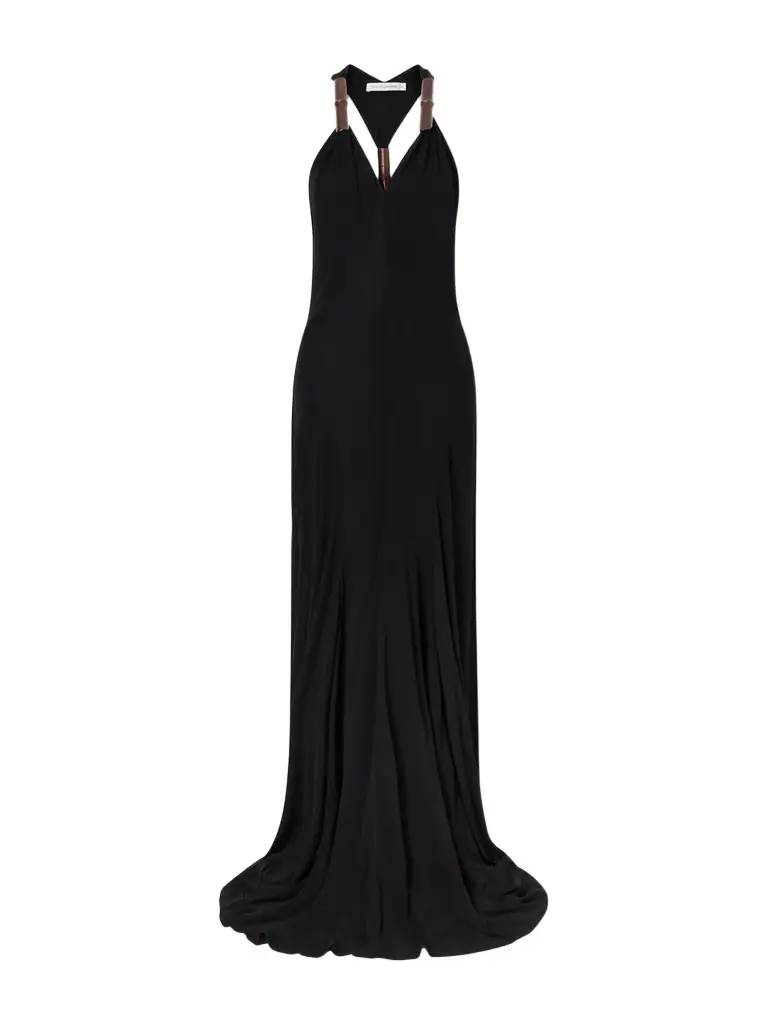 Christopher Esber Chime Wood-embellished Jersey Maxi Dress