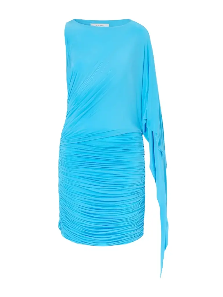 Alex Perry One-shoulder Ruched Draped Stretch-jersey Mini Dress