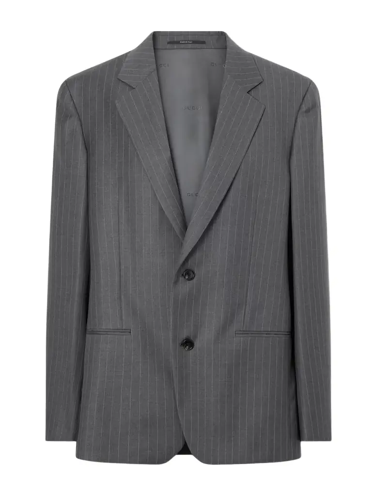 Gucci Striped Printed Wool Blazer