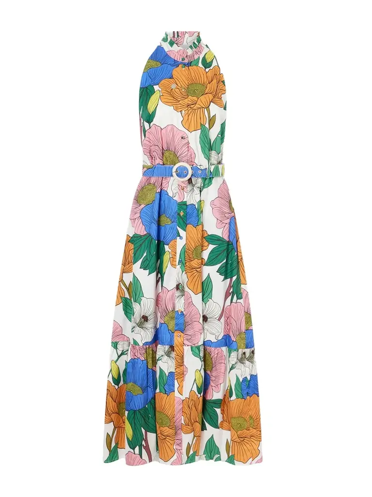 Borgo de Nor Biba Tiered Printed Cotton-poplin Maxi Dress