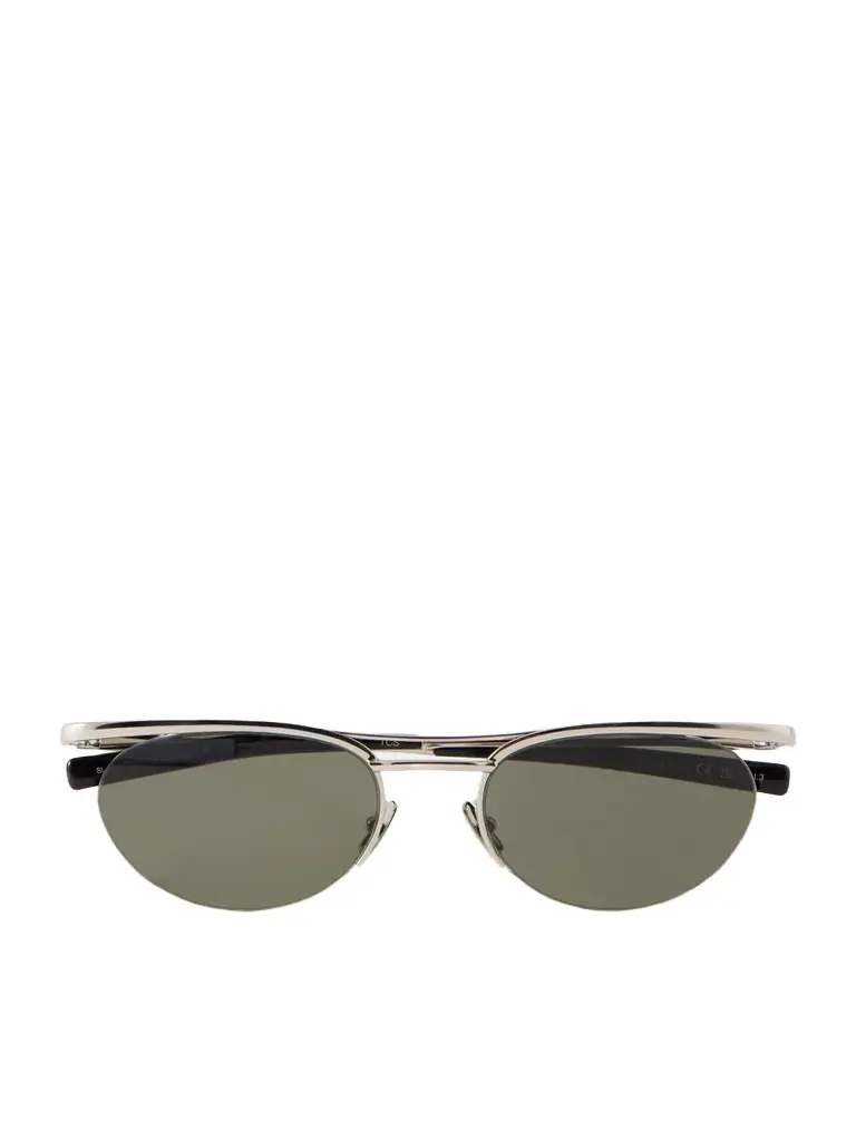 Saint Laurent Eyewear Oval-frame Silver-tone Sunglasses