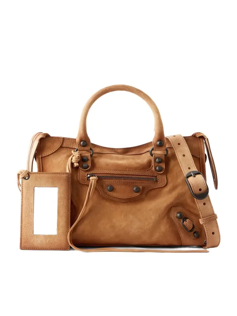 Balenciaga Le City Small Suede Shoulder Bag