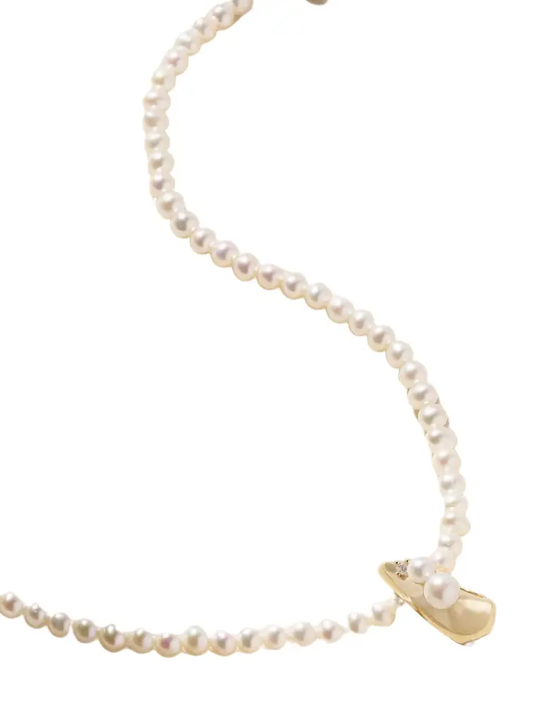 Mizuki 14-karat Gold, Pearl And Diamond Necklace