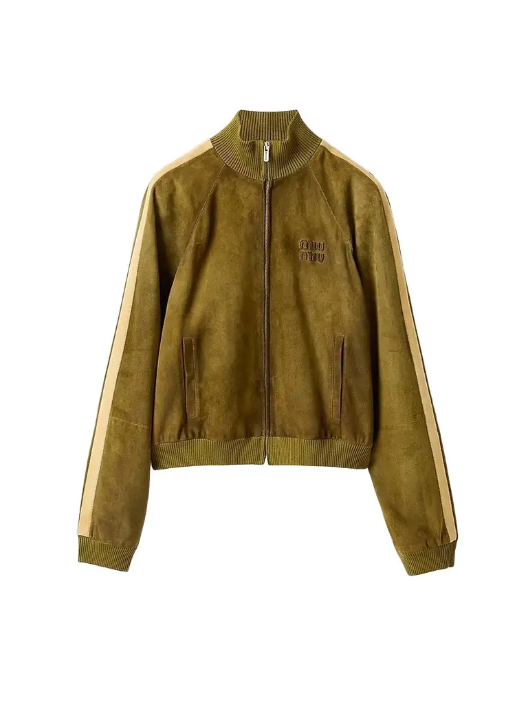 Miu Miu Women's Waxed Suede Jacket - Green