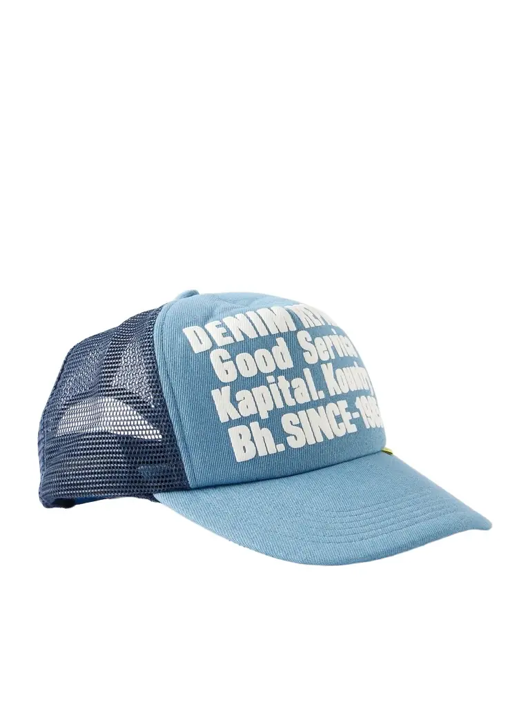 KAPITAL Denim Repair Service Fleece-Trimmed Printed Scuba Trucker Cap - Men