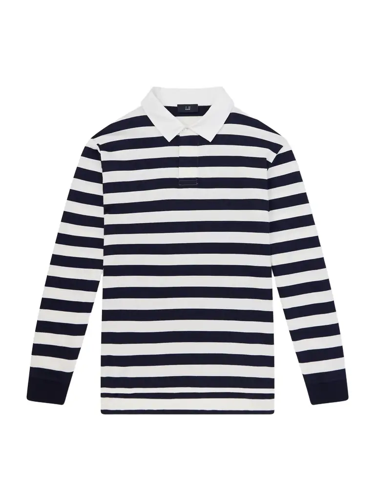 dunhill Striped Cotton and Cashmere Polo Shirt - Men