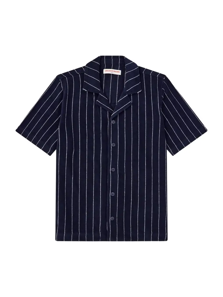 Orlebar Brown Hawkin Stripe Towelling Cotton Shirt - Men