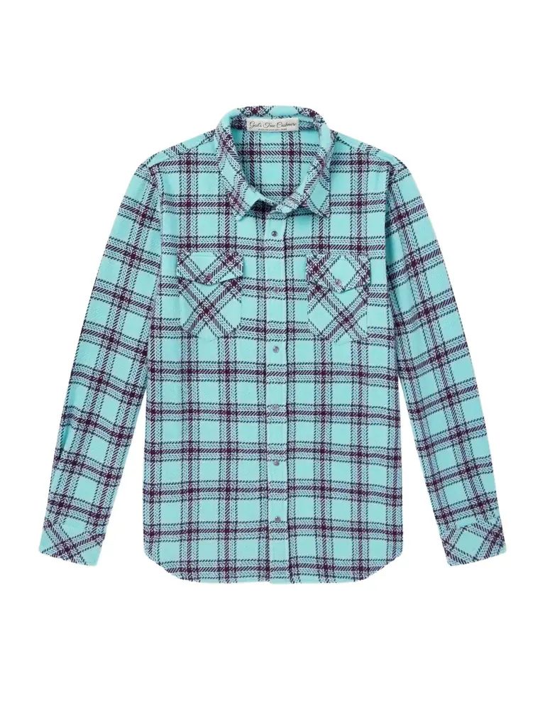 God's True Cashmere Lagoon Checked Cashmere Shirt - Men