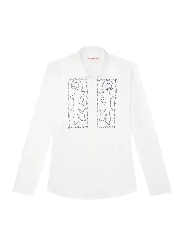 Orlebar Brown Mirabello Embroidered Linen Shirt - Men