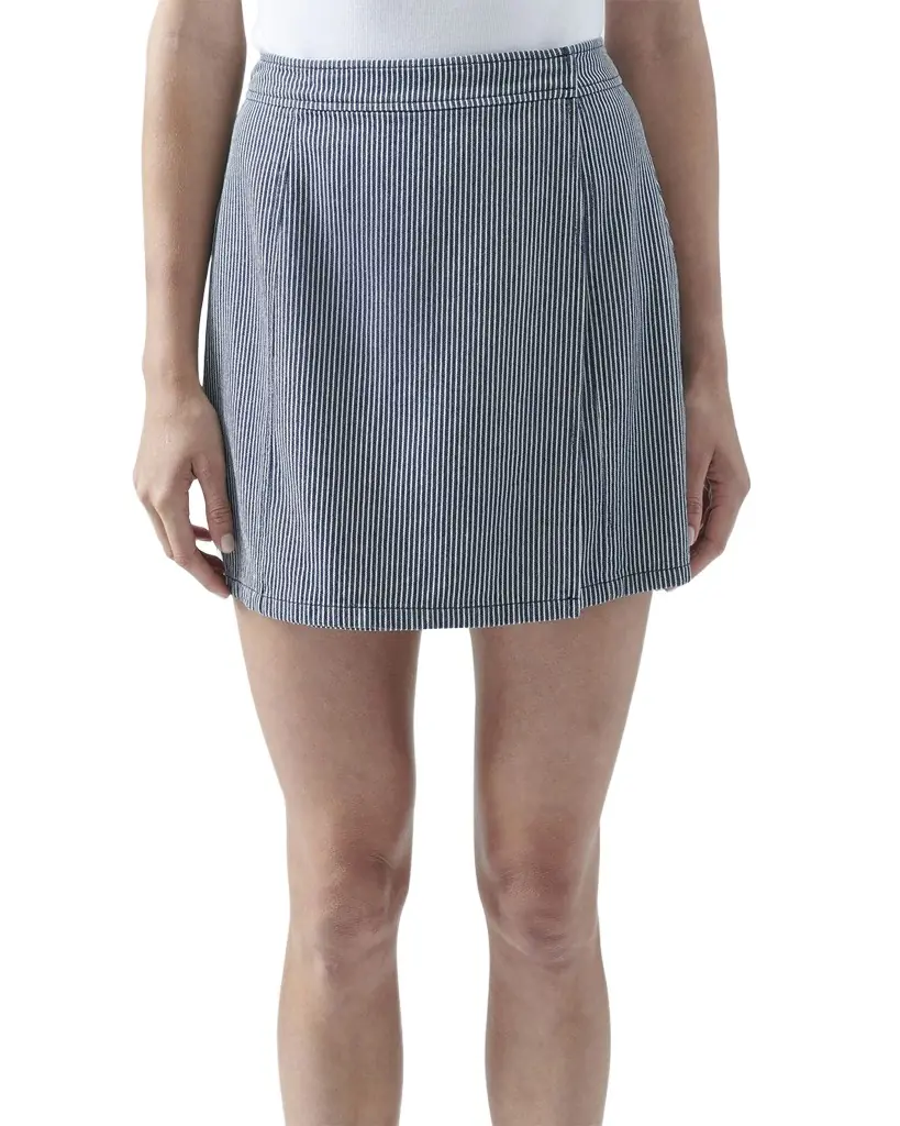 ATM Anthony Thomas Melillo Short Railroad Stripe Cotton Mini Skirt