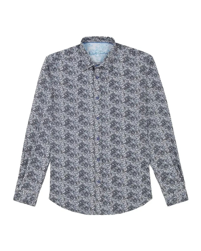 Robert Graham Men 's Fitzgerald Micro-Paisley Woven Sport Shirt