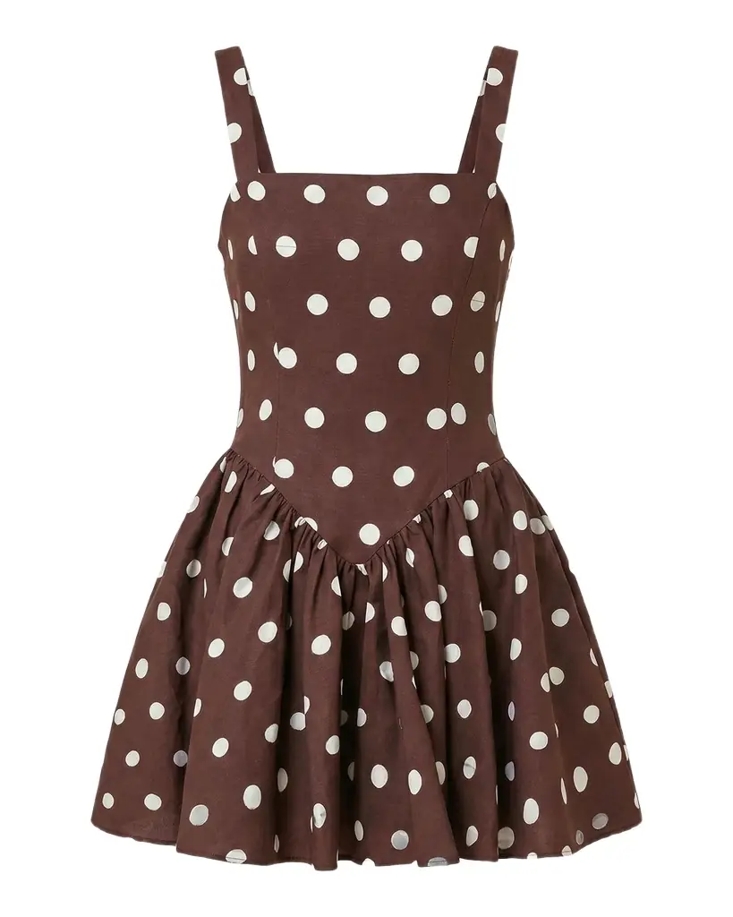 NICHOLAS Vittoria Polka Dot Flounce Mini Dress