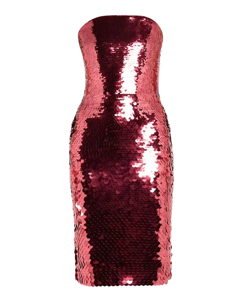 Alex Perry Strapless Degrade Sequined Sheath Dress