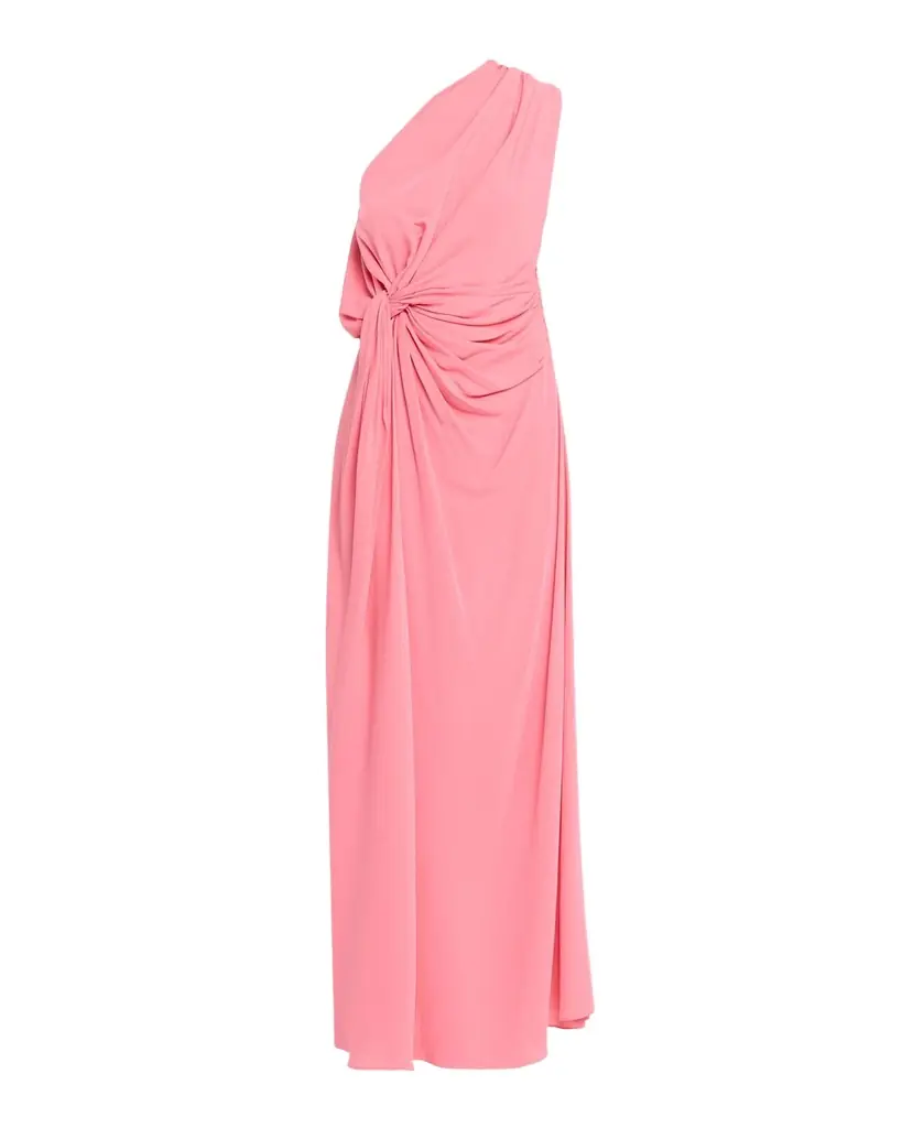 Alex Perry One-Shoulder Draped Silk Gown