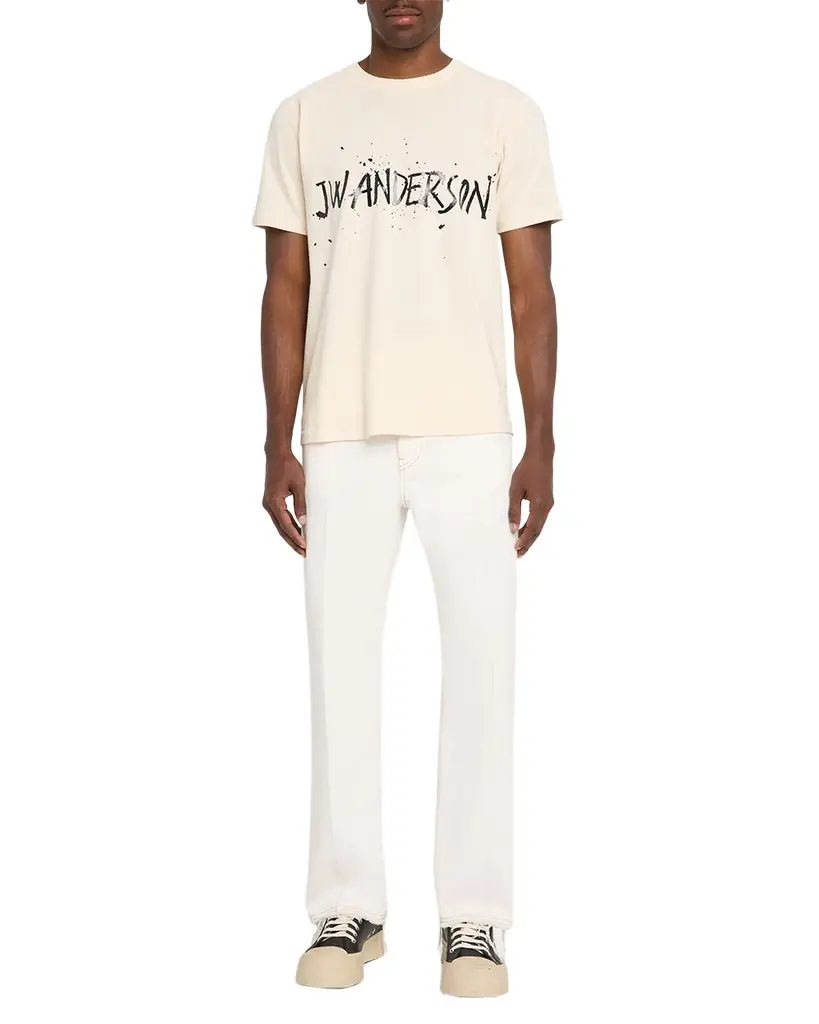 JW Anderson en's Splatter Logo Graphic Cotton T-Shirt
