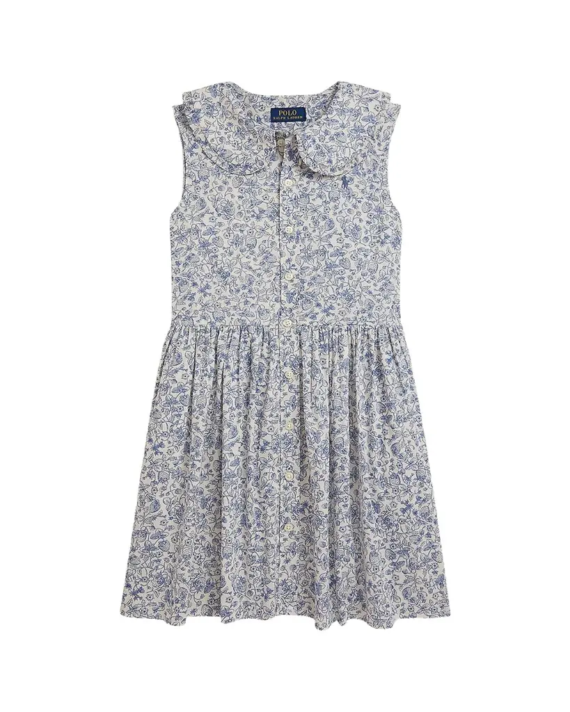 Ralph Lauren Little Girl's & Girl's Floral Slub Cotton Shirtdress - Women's Clothing