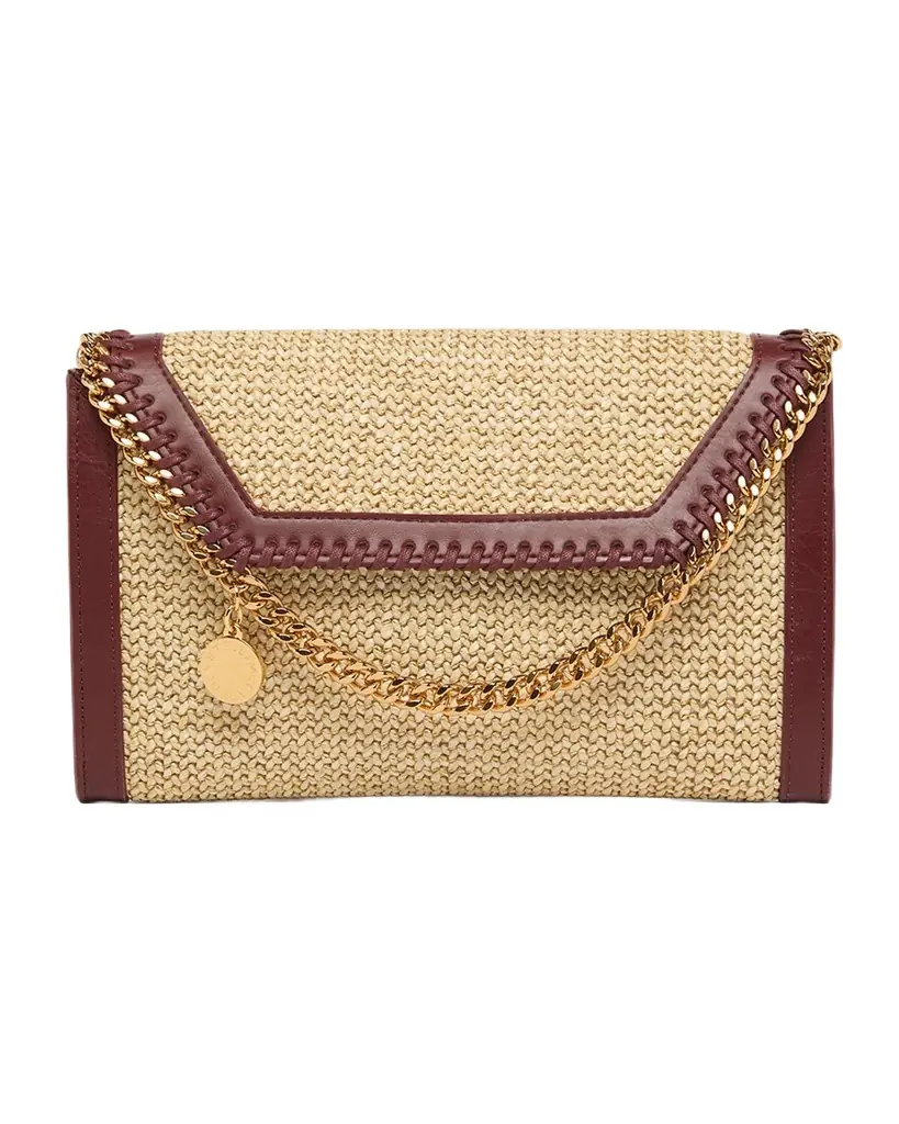 Stella McCartney High Summer Falabella Raffia Wallet Crossbody Bag