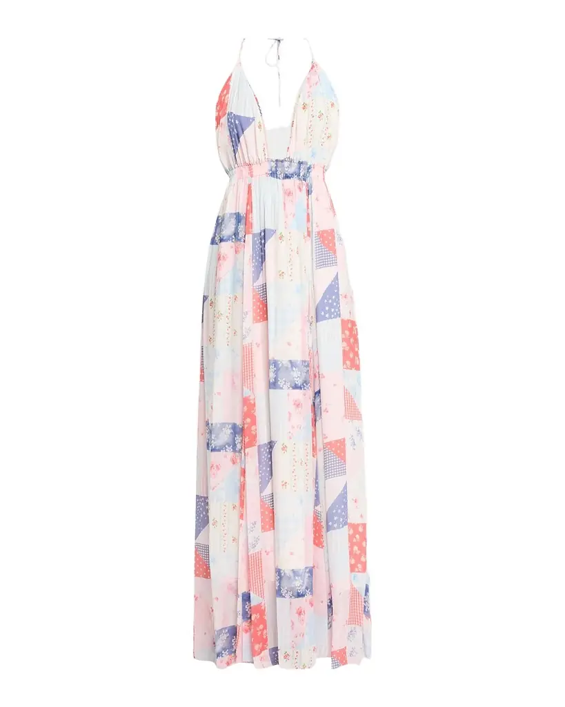LoveShackFancy Fancy Patchwork Chiffon Maxi Dress