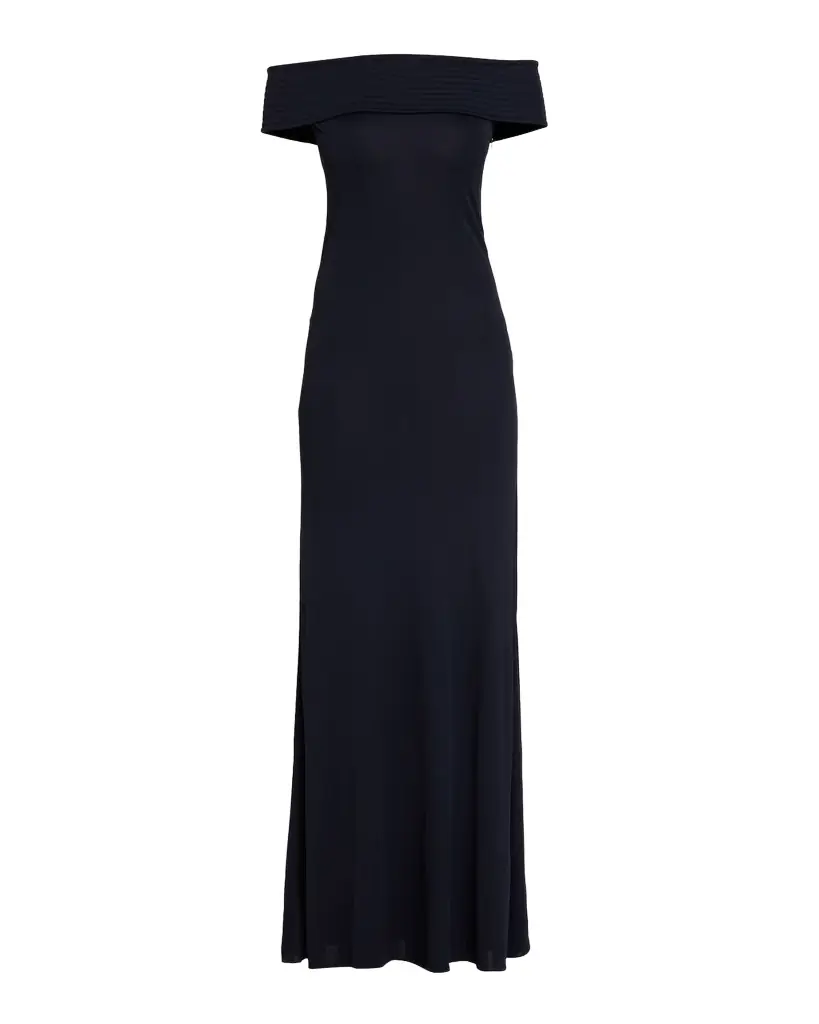 ALAIA Off-The-Shoulder Jersey Bandeau Maxi Dress