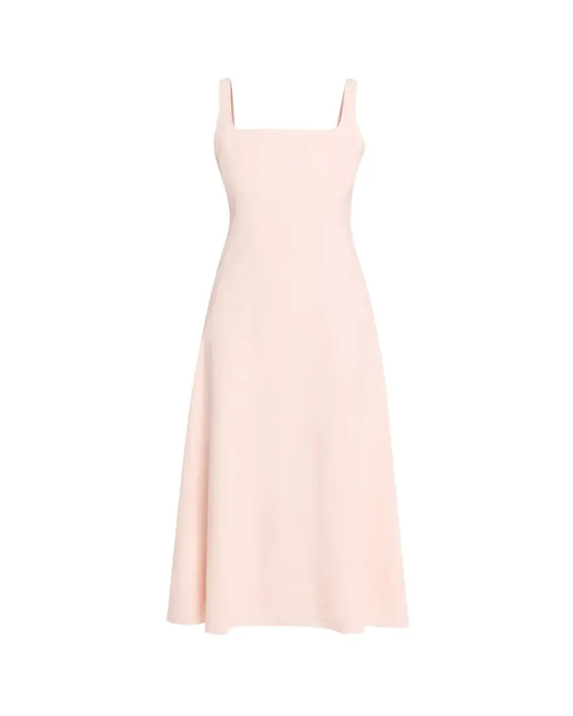 Theory Sleeveless Square-Neck Seamed Midi Dress