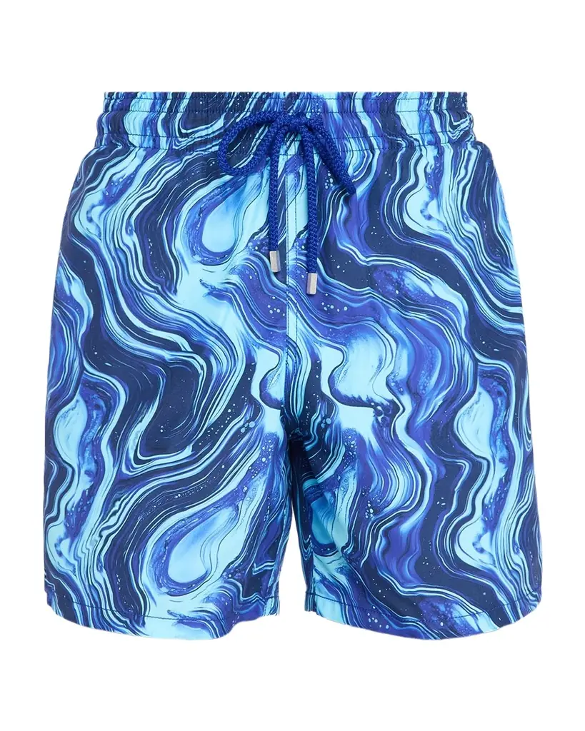 Vilebrequin Men 's Marbled Nylon Swim Trunks