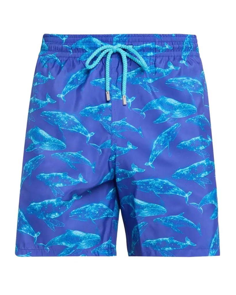Vilebrequin Men 's Sparkling Whales Nylon Swim Trunks