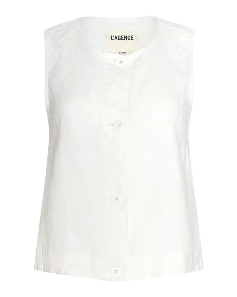 L 'Agence Foster Sleeveless Linen Top