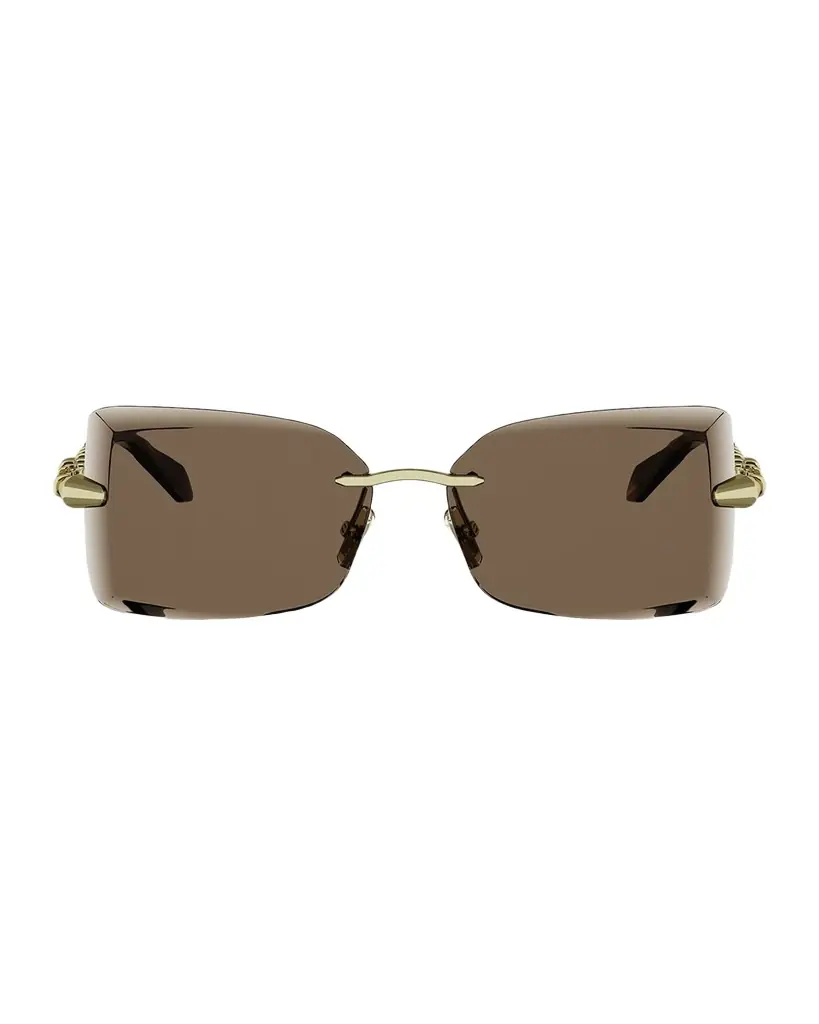 BVLGARI Serpenti 62mm Metal Rectangular Sunglasses