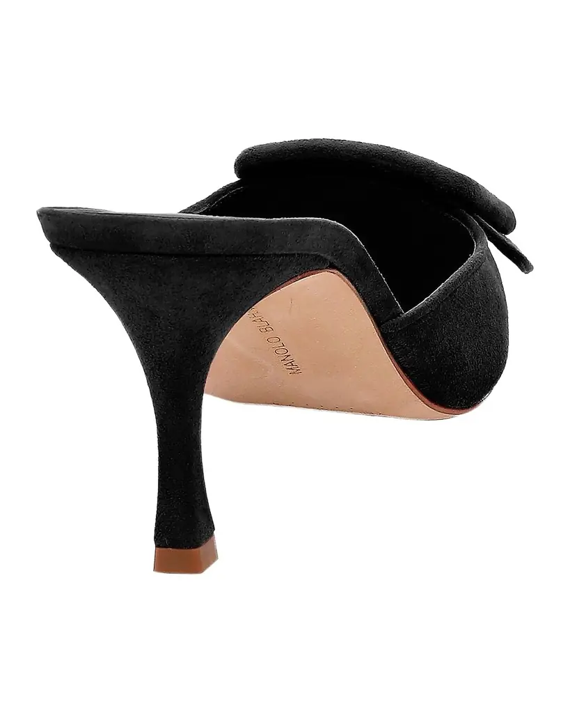 Manolo Blahnik 70mm Maysale Suede Mules