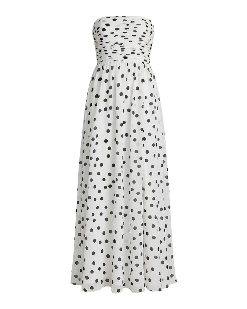 Mac Duggal Strapless Polka Dot A-Line Gown