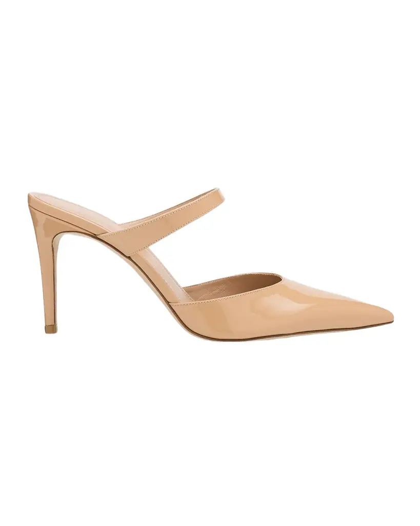 Stuart Weitzman 85mm Stuart Power Patent Leather Mule Pumps